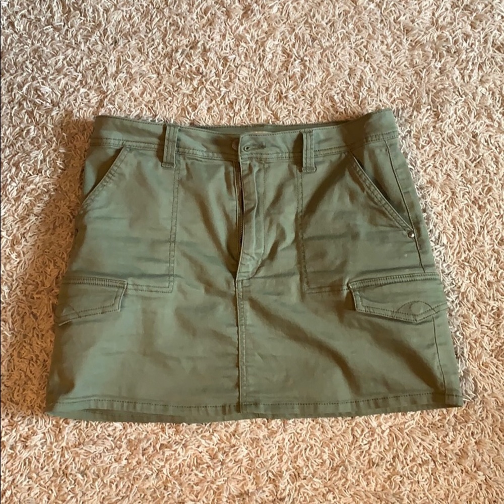Army Green Mini Skirt